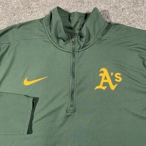 Oakland Athletics Nike Dri Fit 1/4 Zip Lightweight Pullover Mens 2XL *BLEMISH*